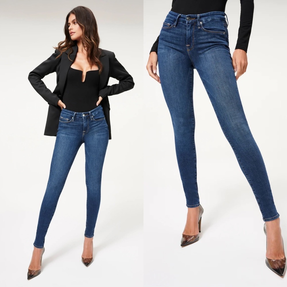 Good American Women's Skinny Jeans - Dark Blue